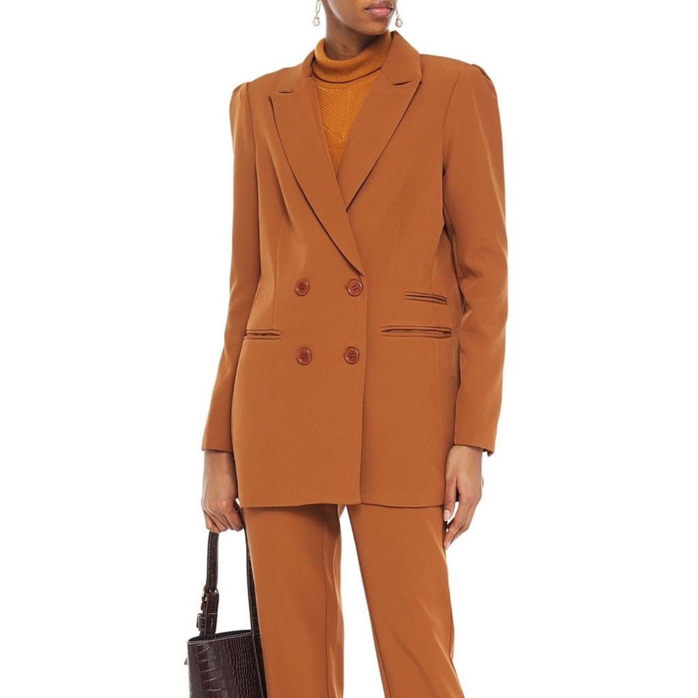 Walter Baker Women's Brown Double-Breasted Blazer - Picture 2 of 9